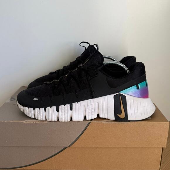 Nike Free Metcon 5 Black/ Fireberry Gold Women Running Sneakers - SZ 8.5 - Picture 4 of 13